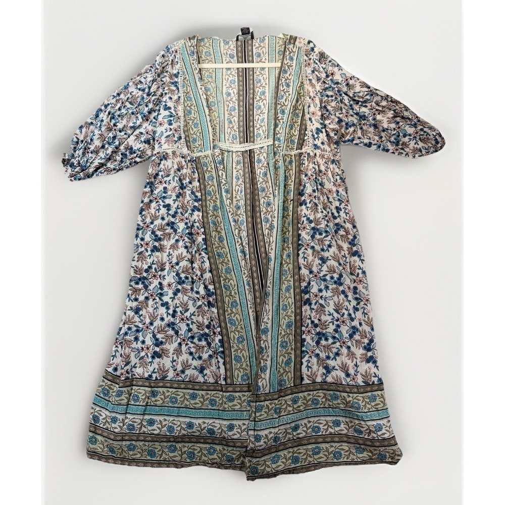 Angie Open Cardigan Womens S‎ Rayon Long Duster Prairie Boho Costal Western